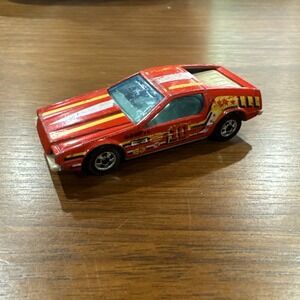 Vintage 1979 Mattel Hot Wheels Red Delorean Turismo STP #10 Goodyear Hong Kong
